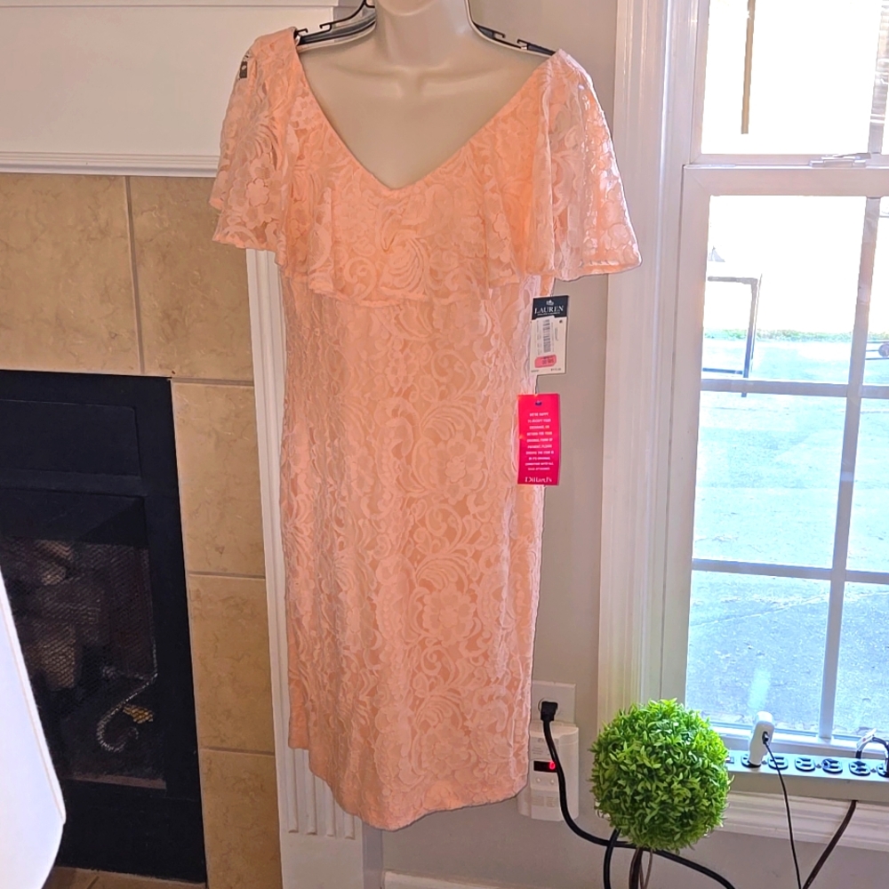 Ralph Lauren NWT peach dress, size 12